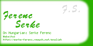 ferenc serke business card